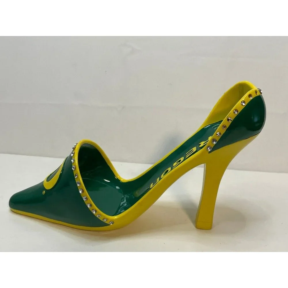 NCAA Oregon Ducks Shoe Wine Bottle Holder ceramic high heel UofO